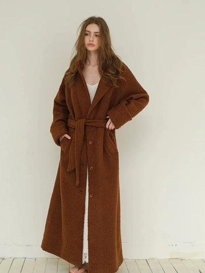 Textured Loop Wool Trench Coat