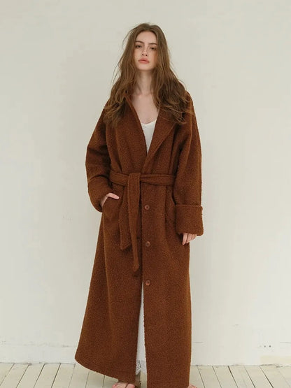 Textured Loop Wool Trench Coat