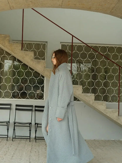 Textured Loop Wool Trench Coat