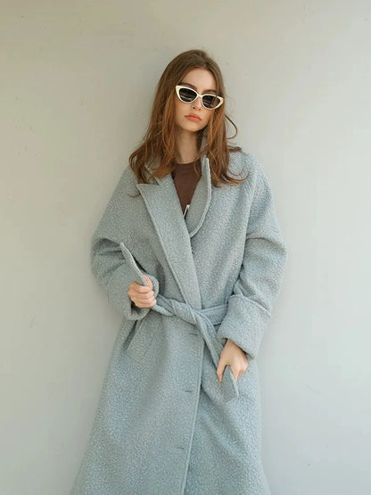 Textured Loop Wool Trench Coat