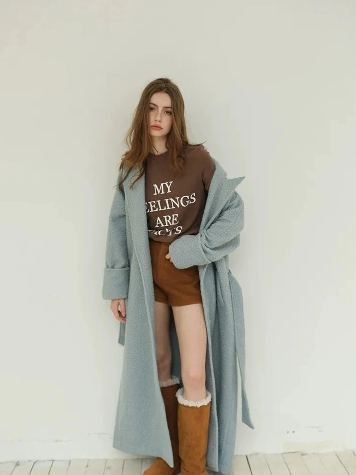 Textured Loop Wool Trench Coat