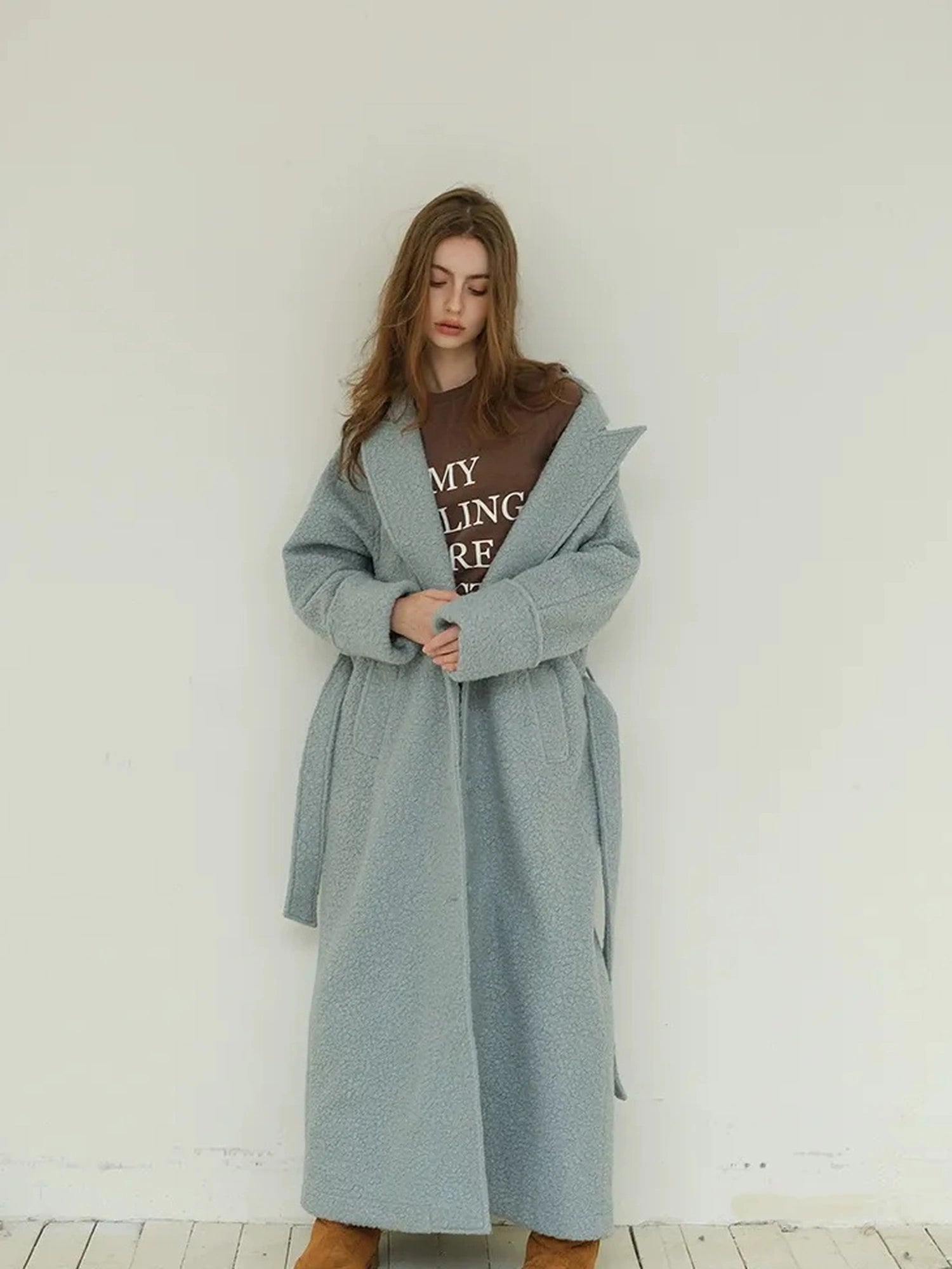 Textured Loop Wool Trench Coat