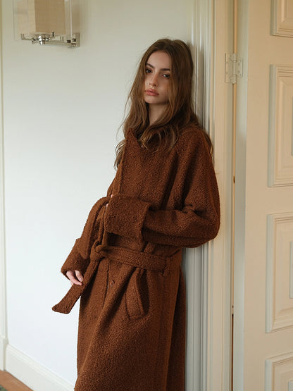 Textured Loop Wool Trench Coat