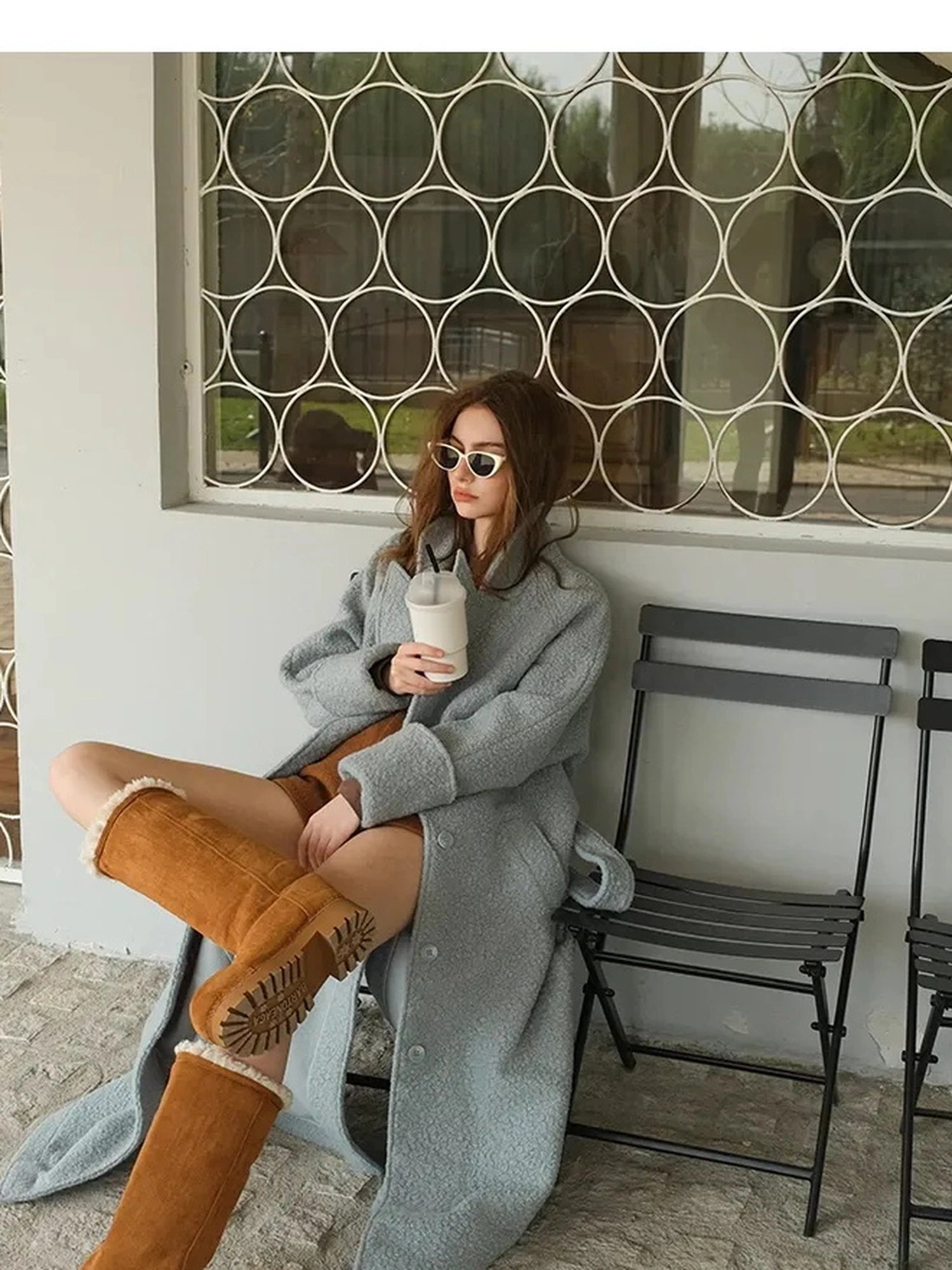Textured Loop Wool Trench Coat