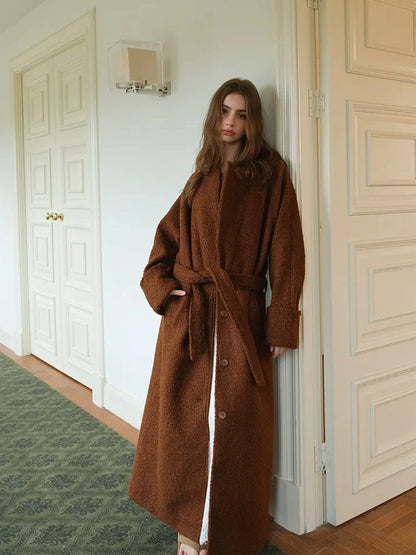 Textured Loop Wool Trench Coat