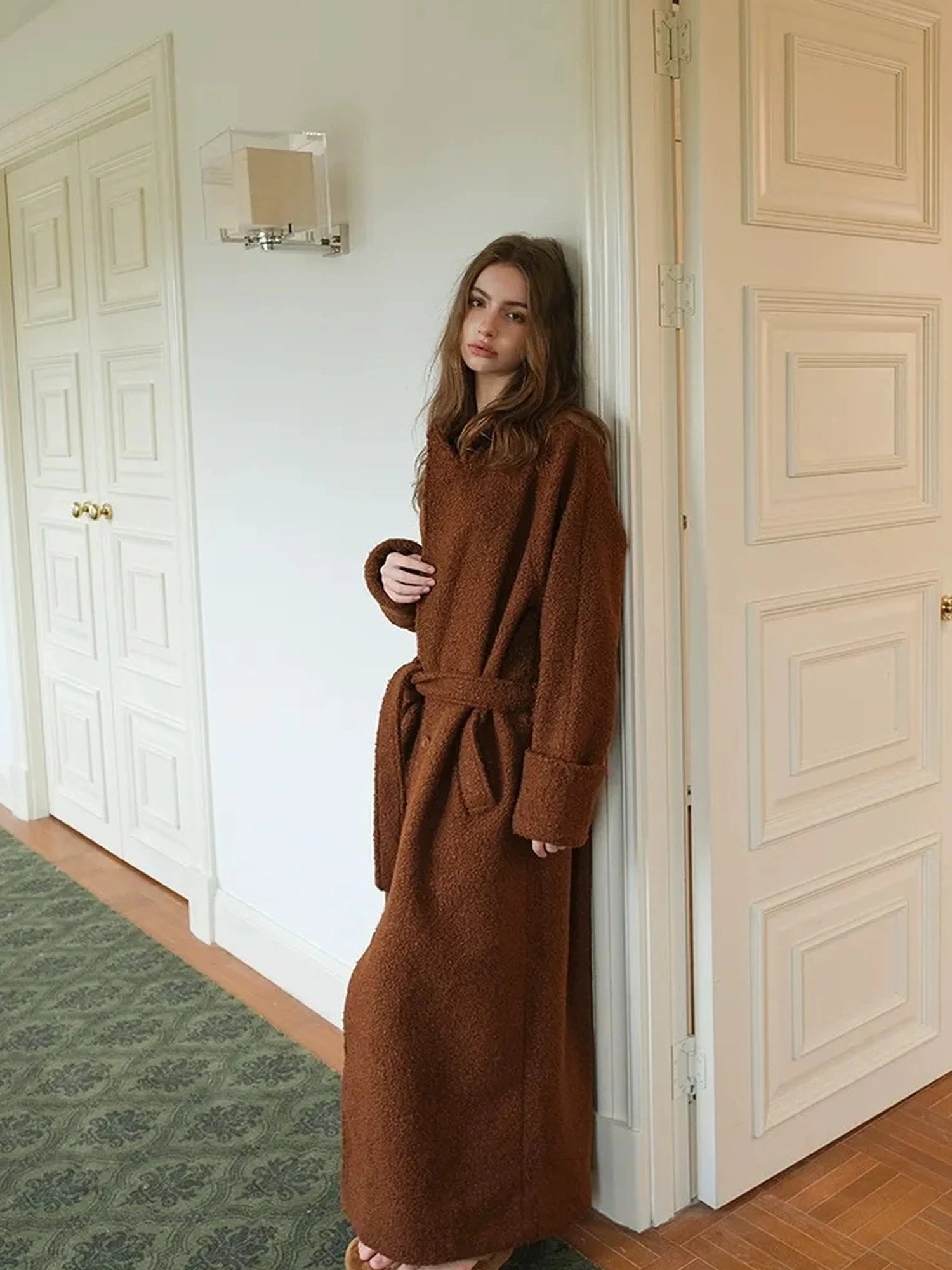 Textured Loop Wool Trench Coat