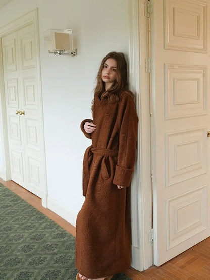 Textured Loop Wool Trench Coat