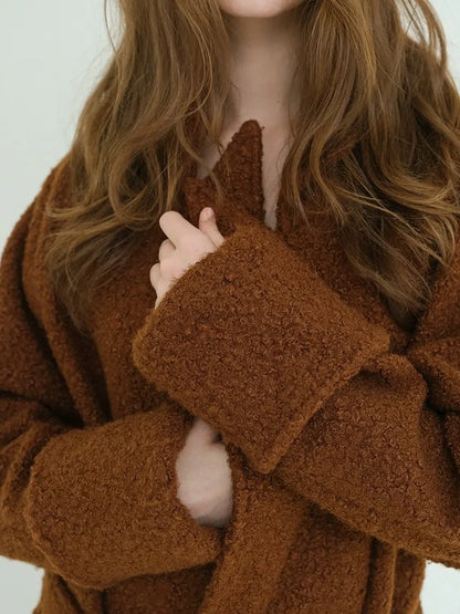 Textured Loop Wool Trench Coat