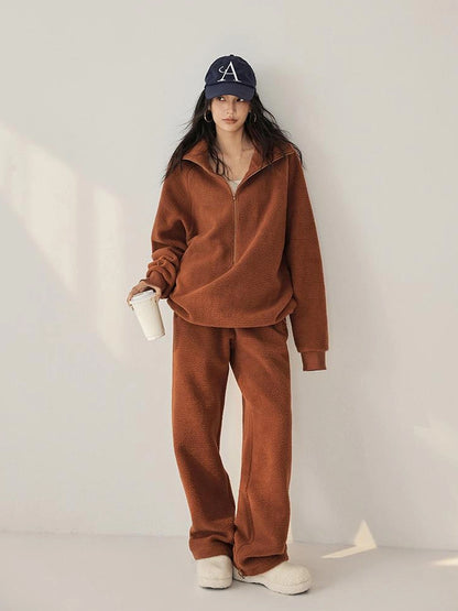 FU FRESH UP Thermal Fleece Zip Up Hoodie Set