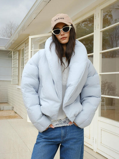 FU FRESH UP Turn Down Collar Cropped Boxy Women&