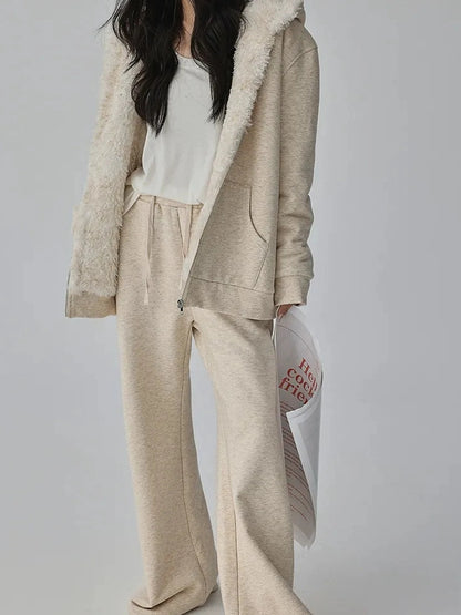 FU FRESH UP Two Way Plush Fleece Hoodie And Jogger Set