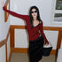 FU_FRESH_UP_V-neck_Lace_Patchwork_Fine_Knit_Slim_Women&
