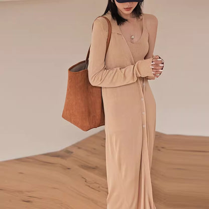 FU_FRESH_UP_V-neck_Long_Rayleece_Knit_Cardigan_Set_MISSTT