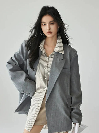 FU FRESH UP Vertical Stripe Relaxed Fit Shirt