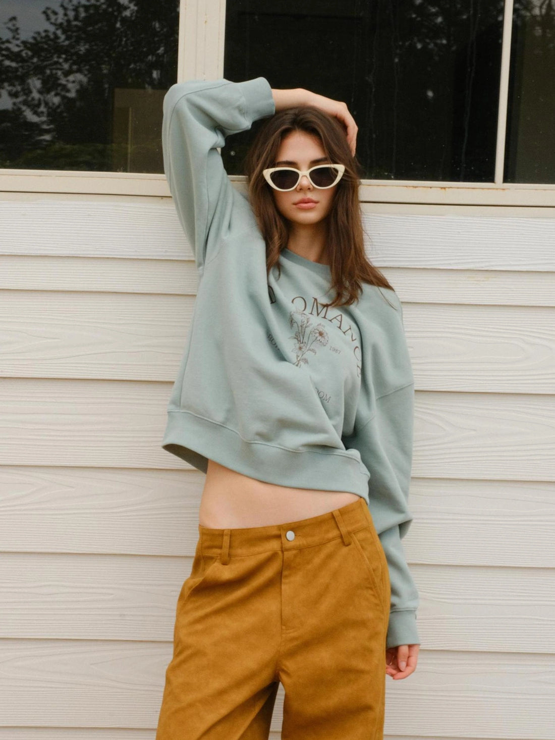 FU FRESH UP Vintage Americana Print Oversized Sweatshirt
