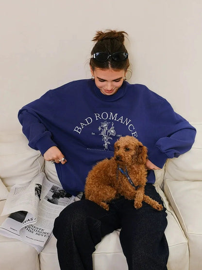 FU FRESH UP Vintage Americana Print Oversized Sweatshirt