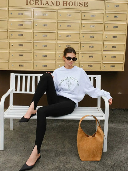 FU FRESH UP Vintage Americana Print Oversized Sweatshirt