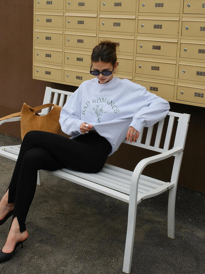 FU FRESH UP Vintage Americana Print Oversized Sweatshirt