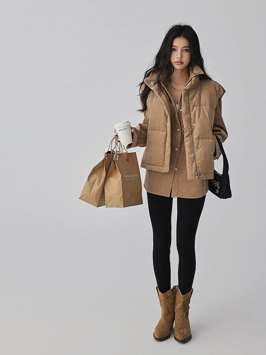 FU FRESH UP Vintage Corded Velvet Quilted Vest