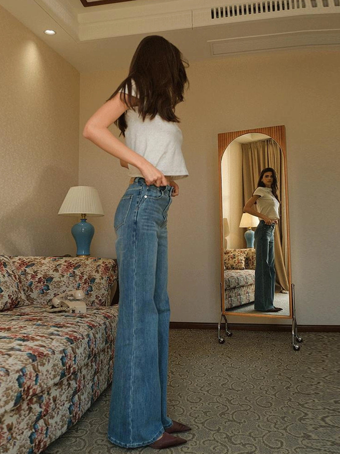 FU FRESH UP Vintage High Waist Flare Stretch Jeans