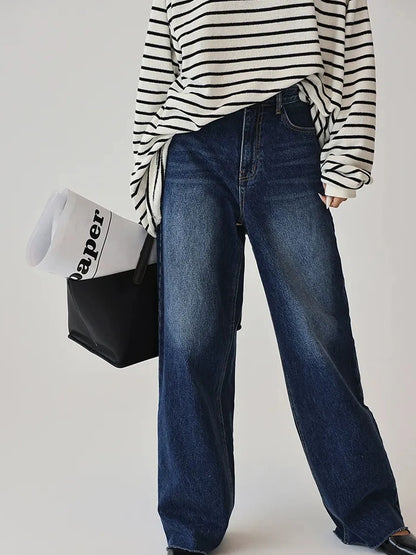 FU FRESH UP Vintage Indigo Wide Leg Denim Jeans