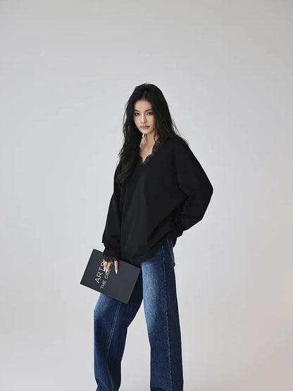 FU FRESH UP Vintage Indigo Wide Leg Denim Jeans