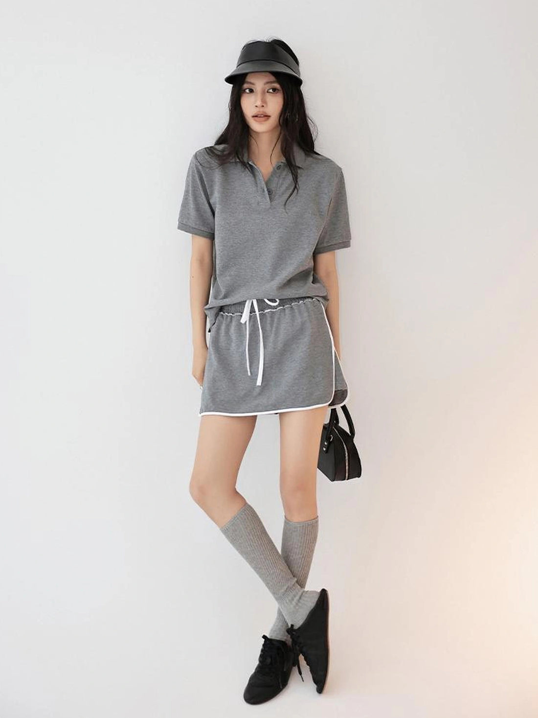 FU FRESH UP Vintage Polo Collar Sport Skort Set