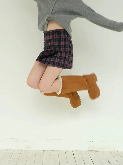 FU FRESH UP Vintage Scottish Tartan Wool Blend A Line Skirt