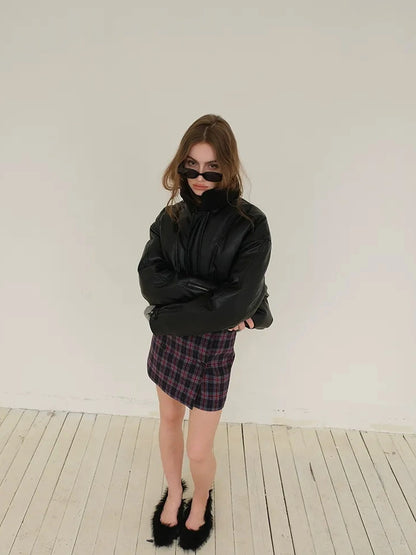 FU FRESH UP Vintage Scottish Tartan Wool Blend A Line Skirt