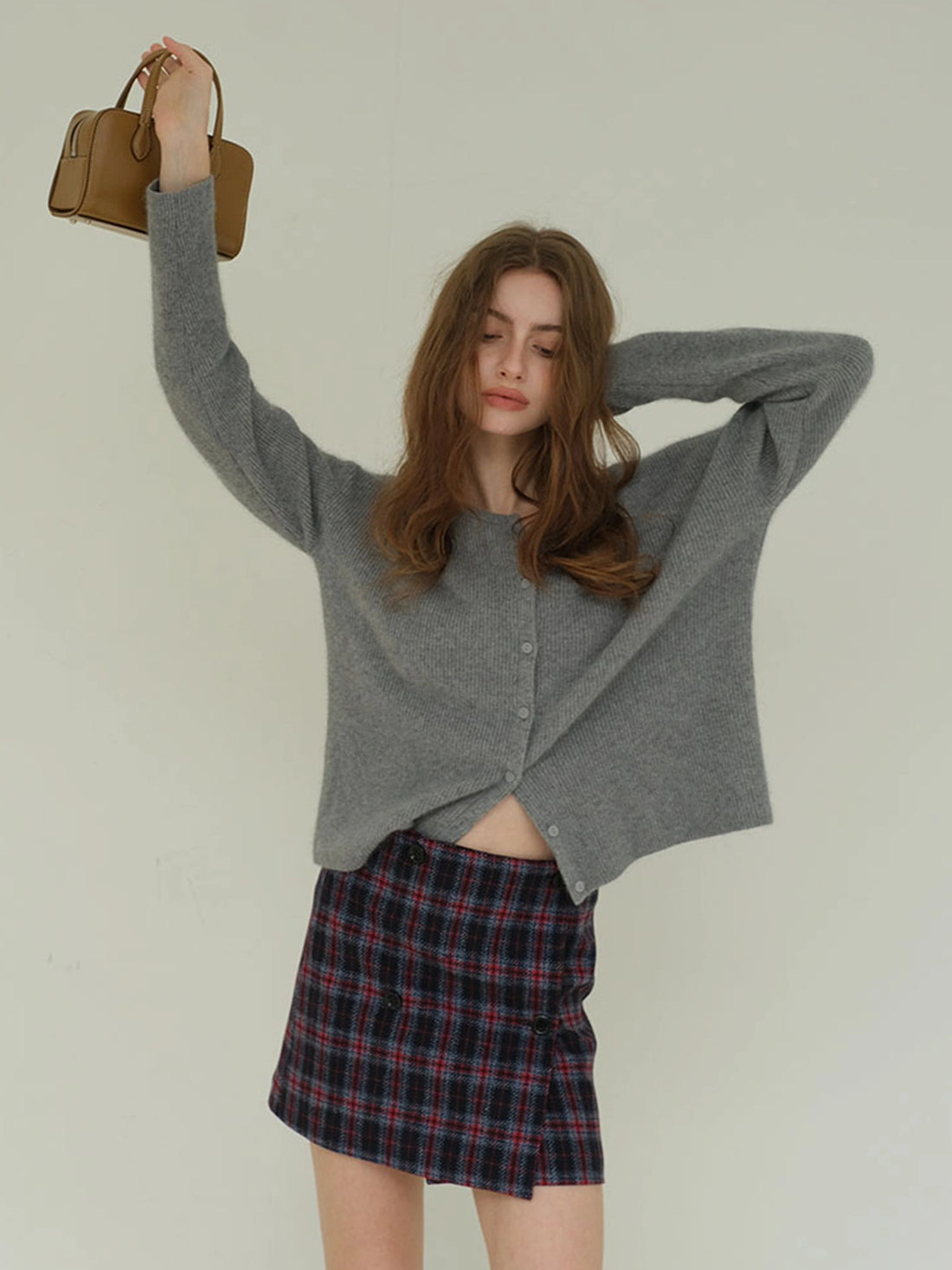 FU FRESH UP Vintage Scottish Tartan Wool Blend A Line Skirt
