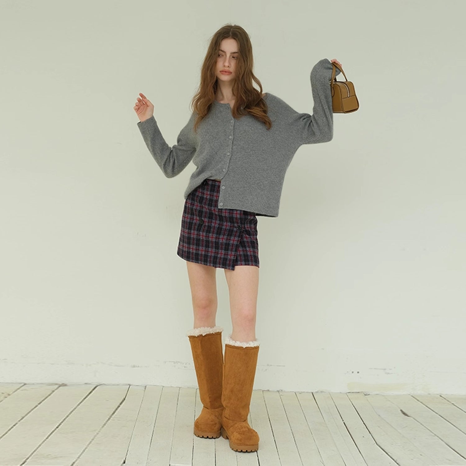 FU_FRESH_UP_Vintage_Scottish_Tartan_Wool_Blend_A_Line_Skirt_MISSTT