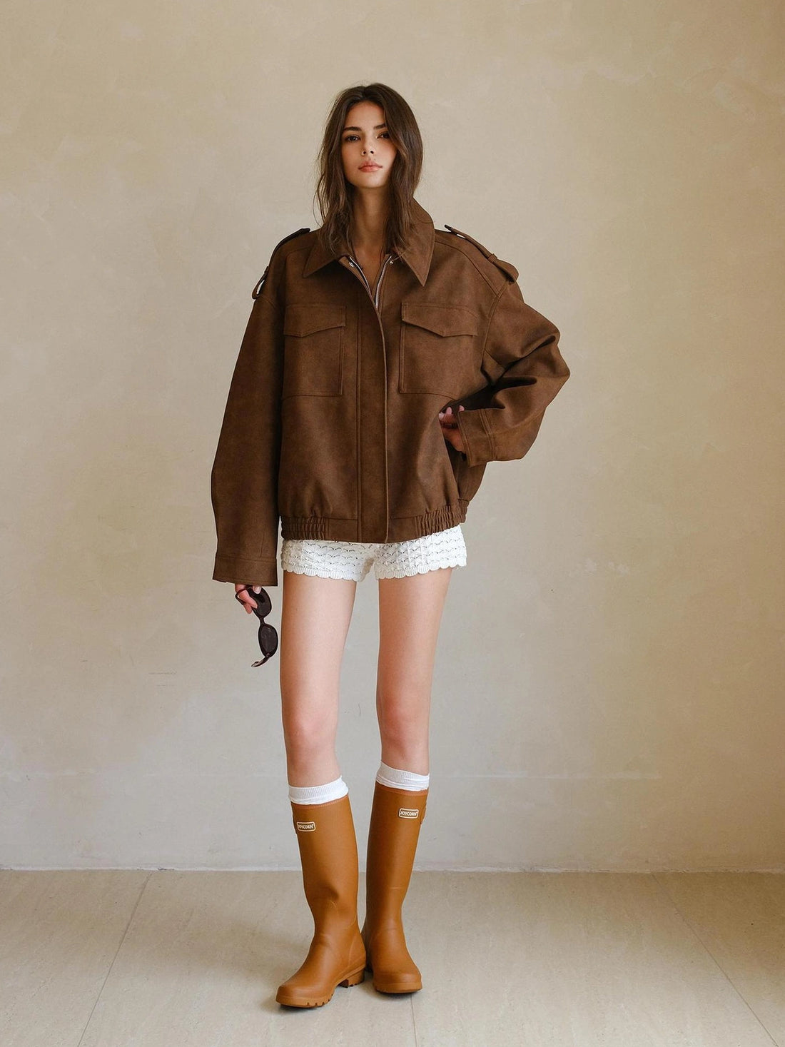 FU FRESH UP Vintage Soft Suede Cropped Jacket