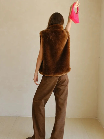FU FRESH UP Vintage Suede Wide Leg Trousers