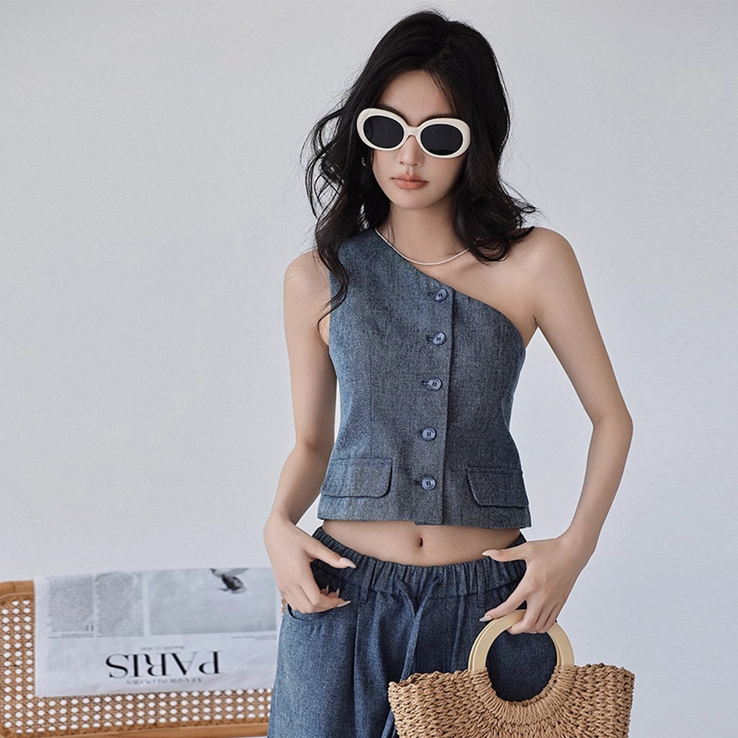 FU_FRESH_UP_Vintage_Washed_Asymmetrical_Denim_Set_MISSTT