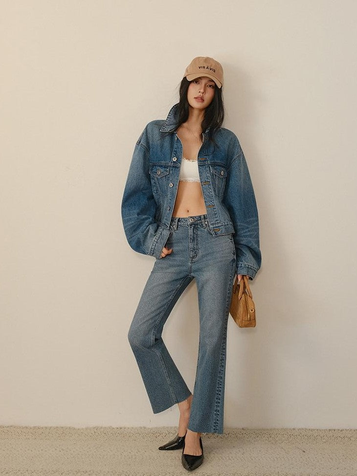FU FRESH UP Vintage Washed Boxy Short Multi Pocket Raglan Women&