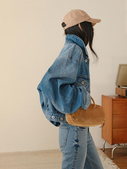FU FRESH UP Vintage Washed Boxy Short Multi Pocket Raglan Women&