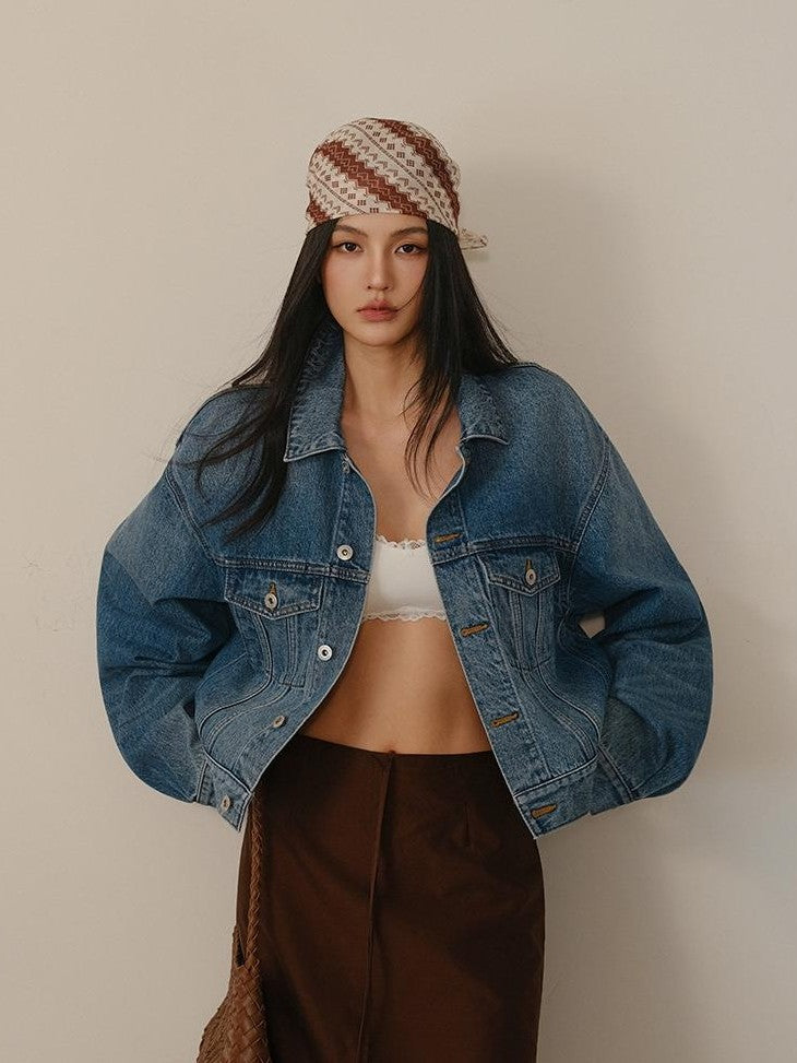 FU FRESH UP Vintage Washed Boxy Short Multi Pocket Raglan Women&