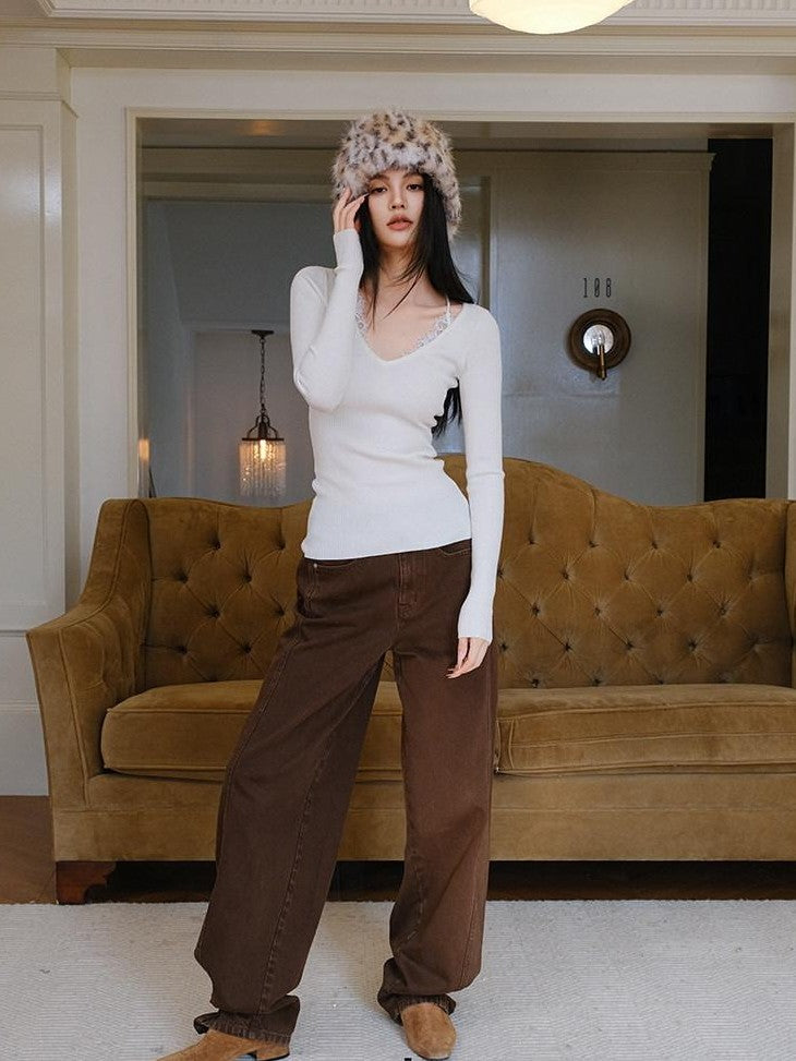 FU FRESH UP Vintage Washed Brushed Curved Hem Women&