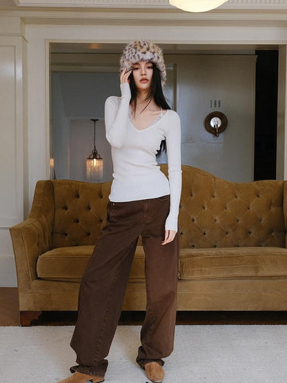 FU FRESH UP Vintage Washed Brushed Curved Hem Women&