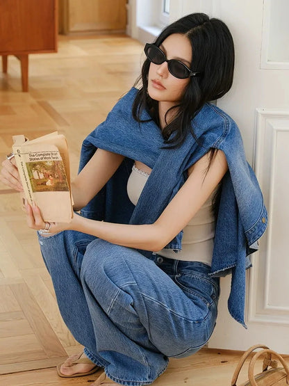 FU FRESH UP Vintage Washed Denim Shirt Jacket