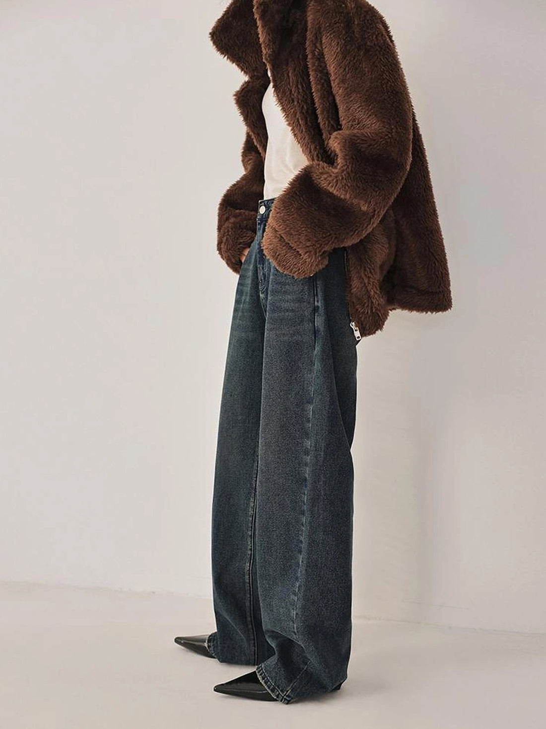 FU FRESH UP Vintage Washed High Rise Wide Leg Denim