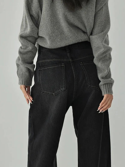 FU FRESH UP Vintage Washed High Rise Wide Leg Denim