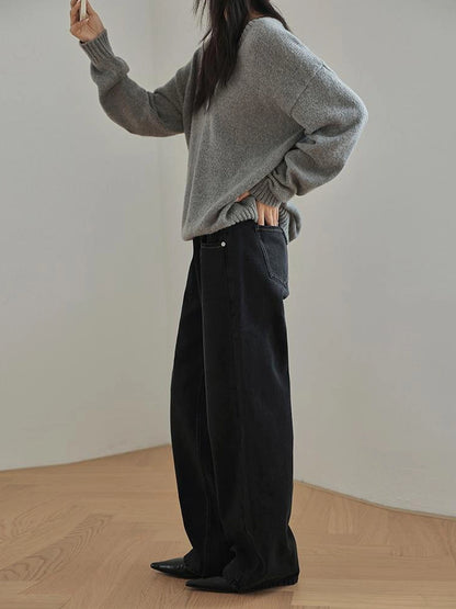 FU FRESH UP Vintage Washed High Rise Wide Leg Denim