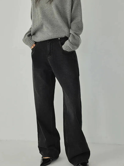 FU FRESH UP Vintage Washed High Rise Wide Leg Denim