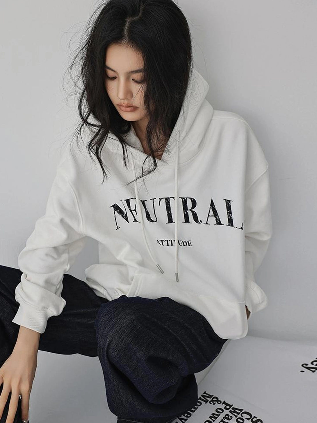 FU FRESH UP Vintage Washed Hoodie With Fleece Lining