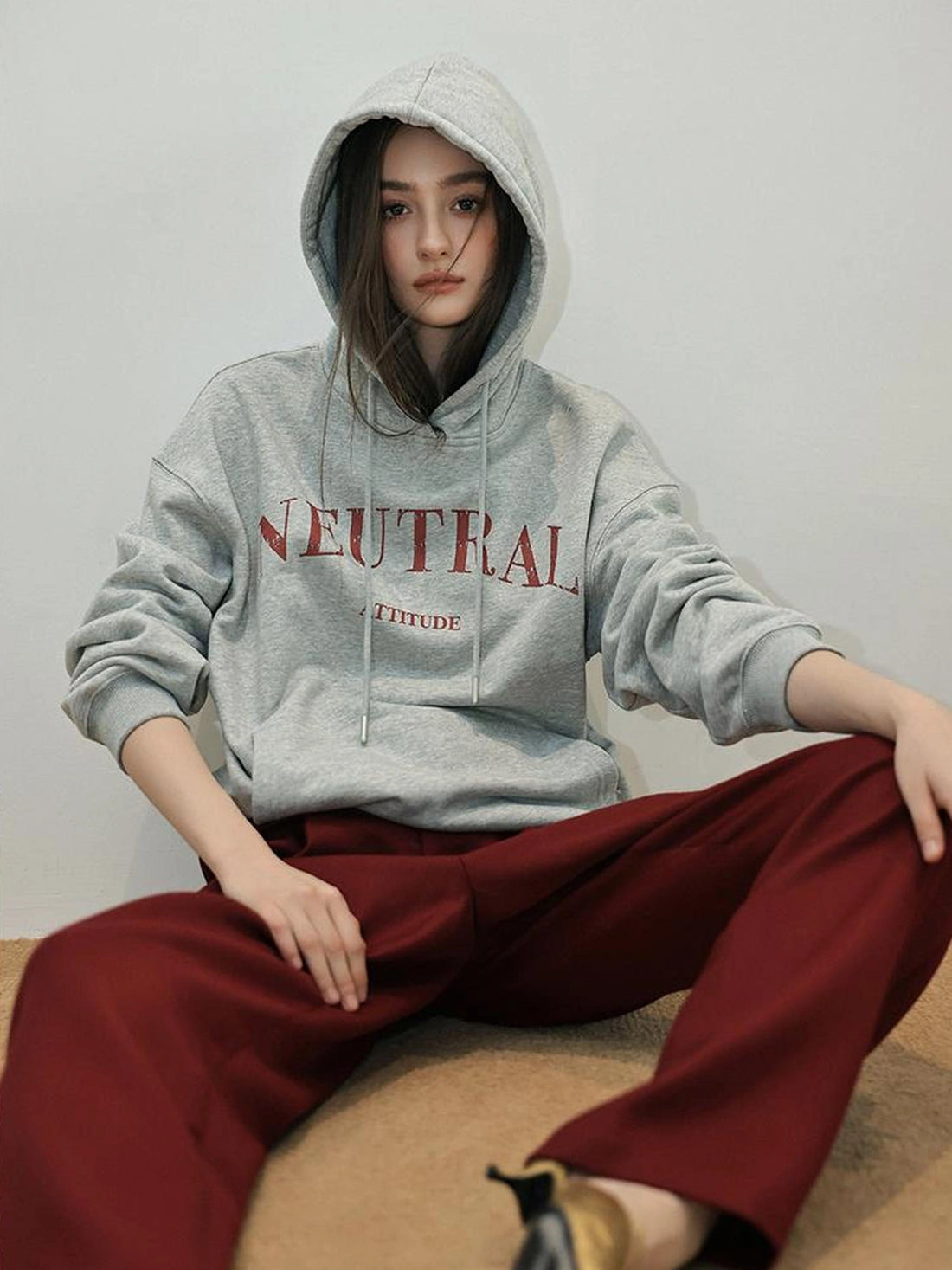 FU FRESH UP Vintage Washed Hoodie With Fleece Lining