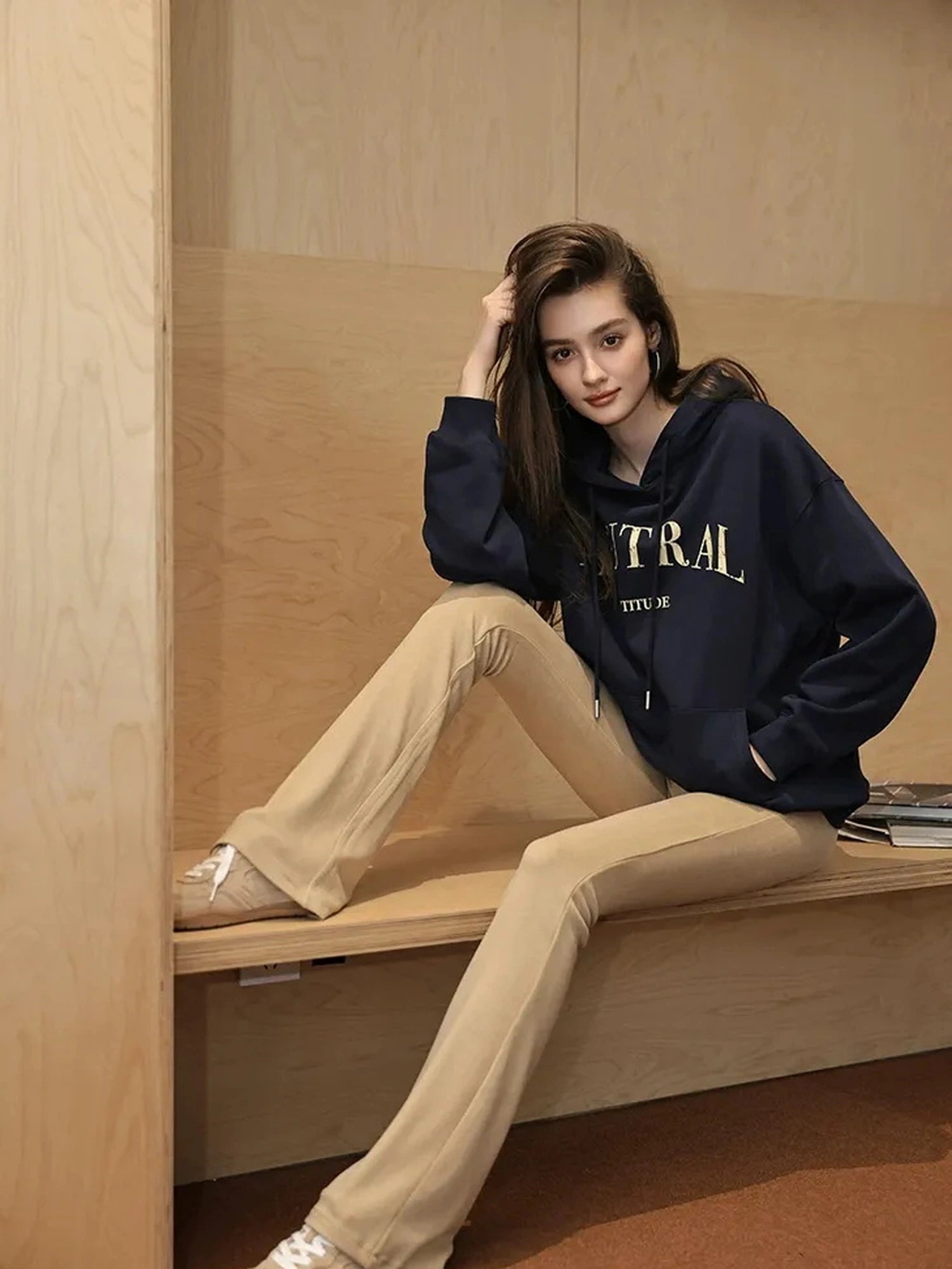 FU FRESH UP Vintage Washed Hoodie With Fleece Lining