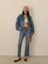 FU FRESH UP Vintage Washed Raw Hem Ankle High Waist Women&