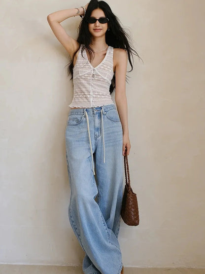 FU FRESH UP Vintage Washed Relaxed Straight Jeans