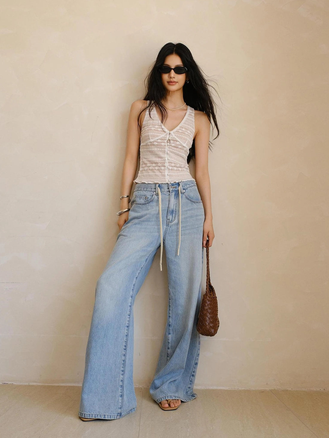 FU FRESH UP Vintage Washed Relaxed Straight Jeans